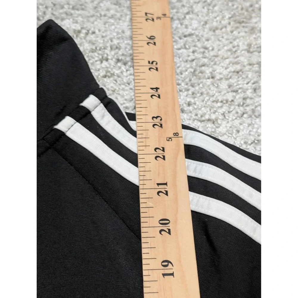 Adidas Track Jacket Women XS Black White 3-Stripe Full Zip Mock‎ Neck Activewear